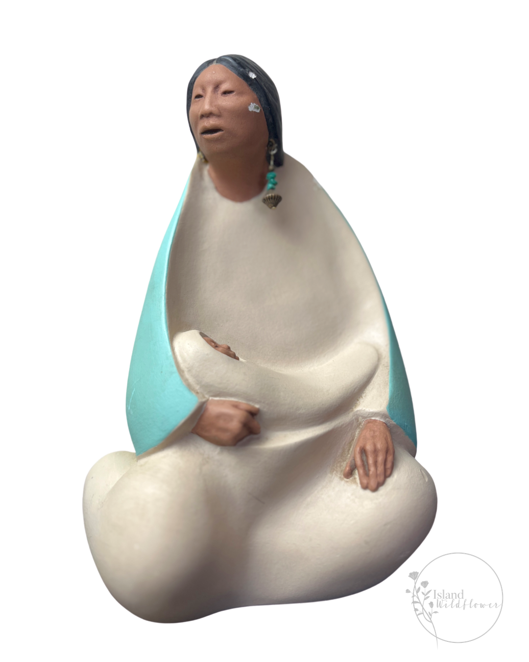 Vintage Native American Woman with Baby Figurine