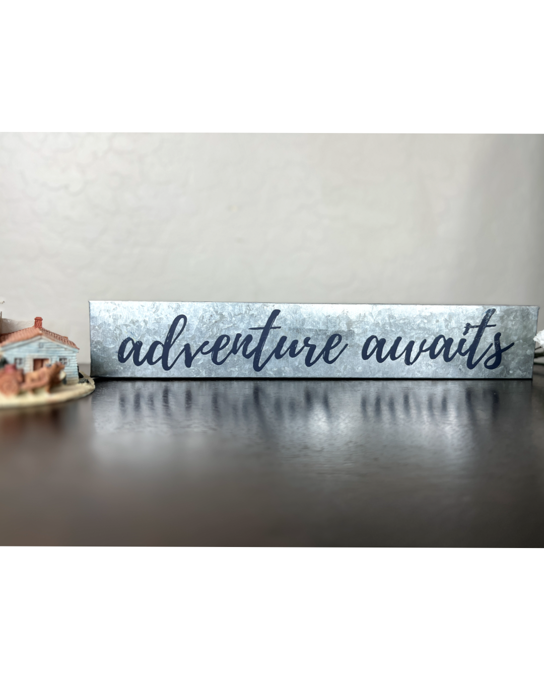 “Adventure Awaits” Galvanized Wall Sign