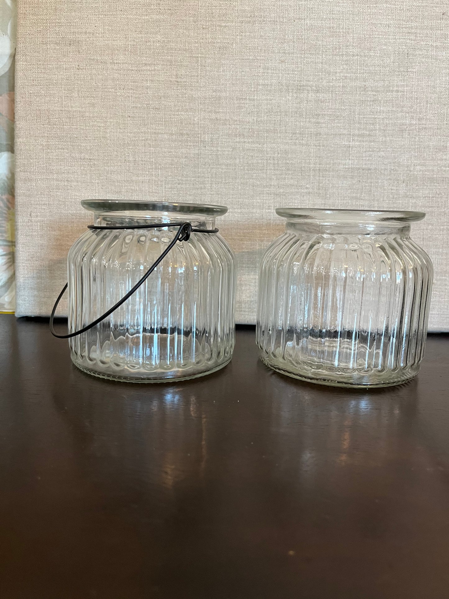 Small Ribbed Glass Vase