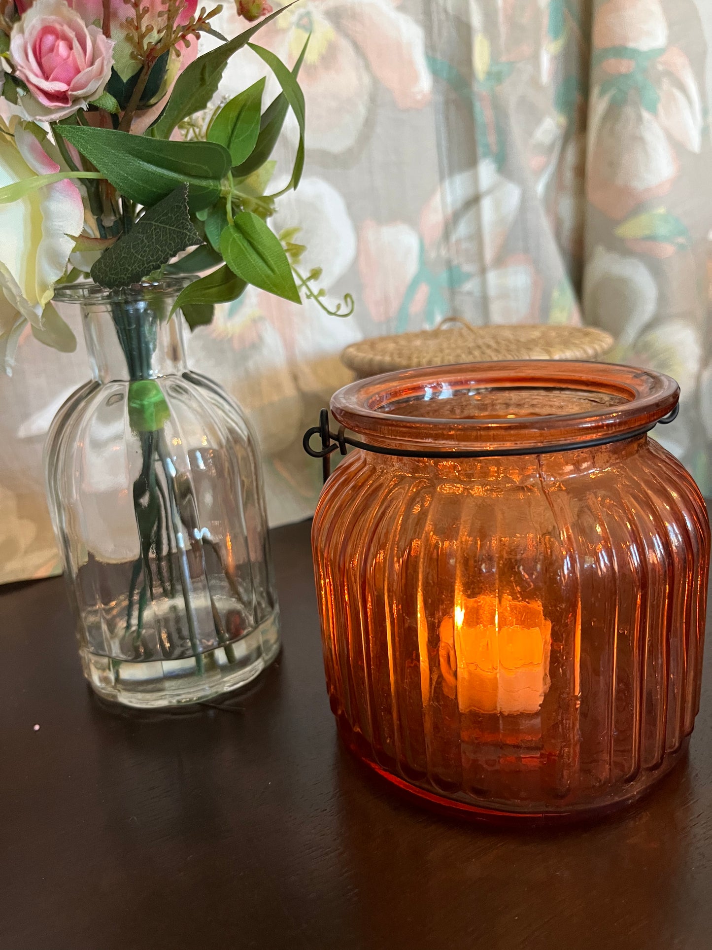 Small Ribbed Glass Vase