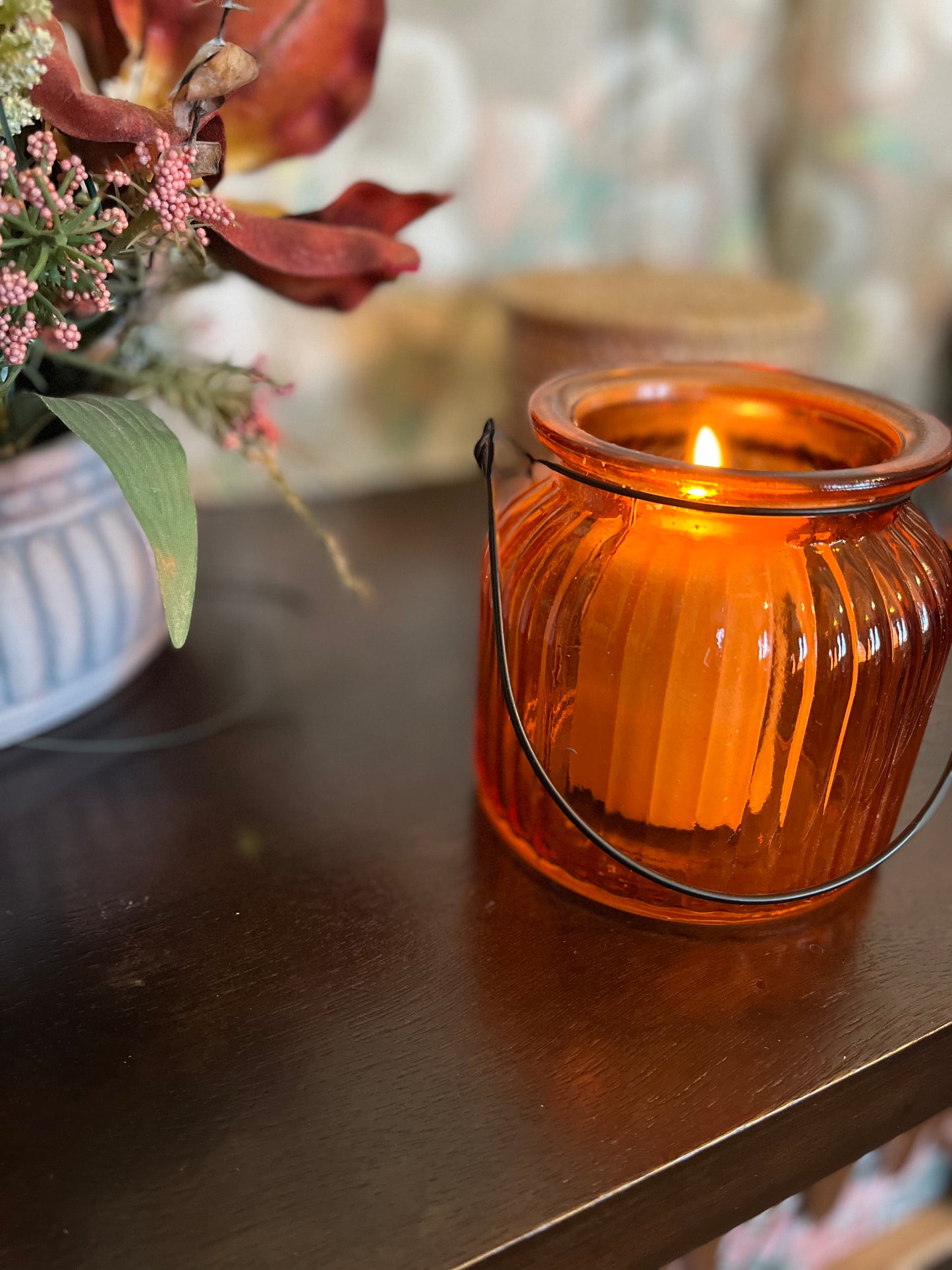 Small Ribbed Glass Vase