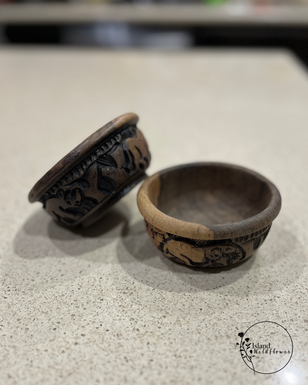 Vintage Carved African Wooden Bowls