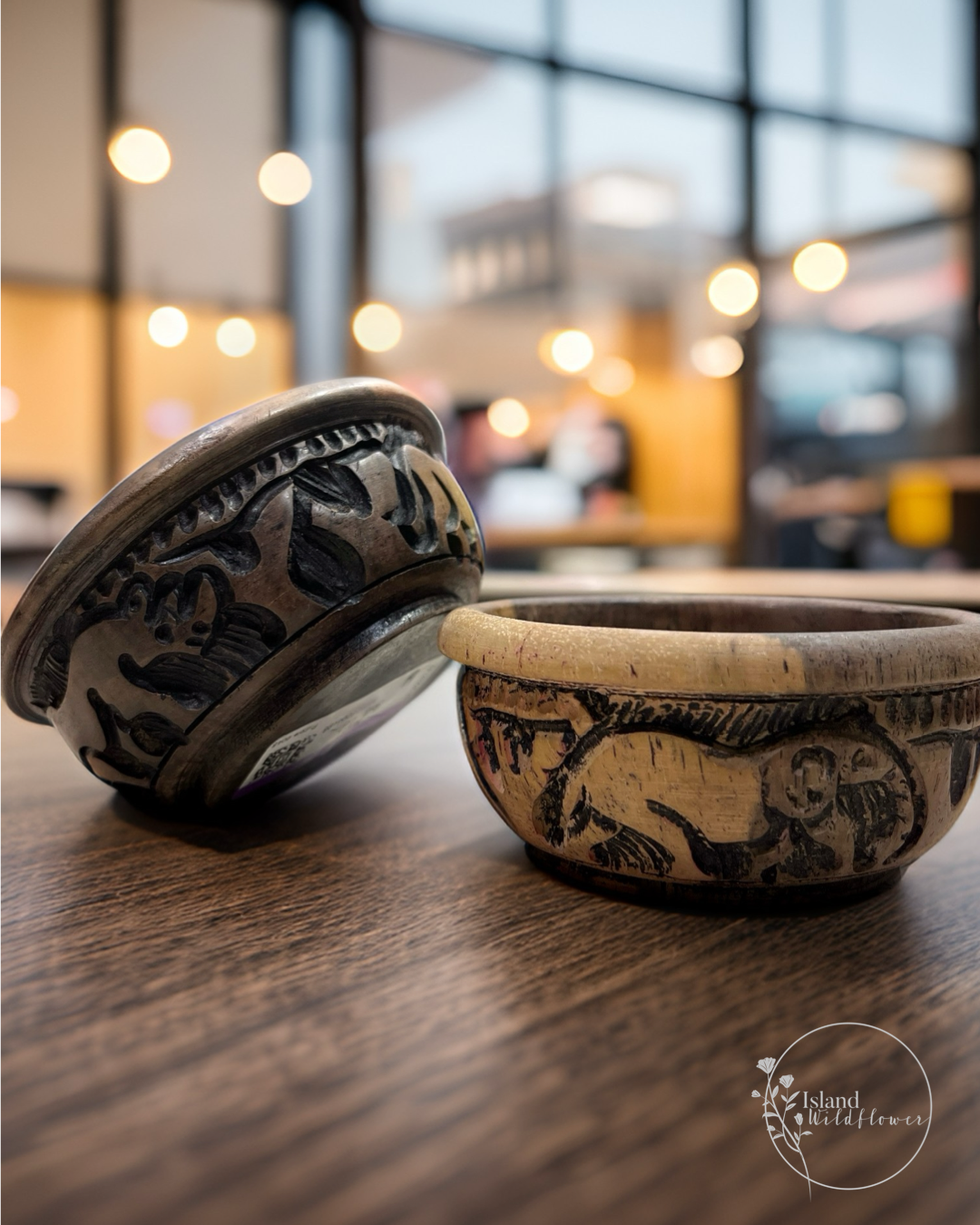 Vintage Carved African Wooden Bowls