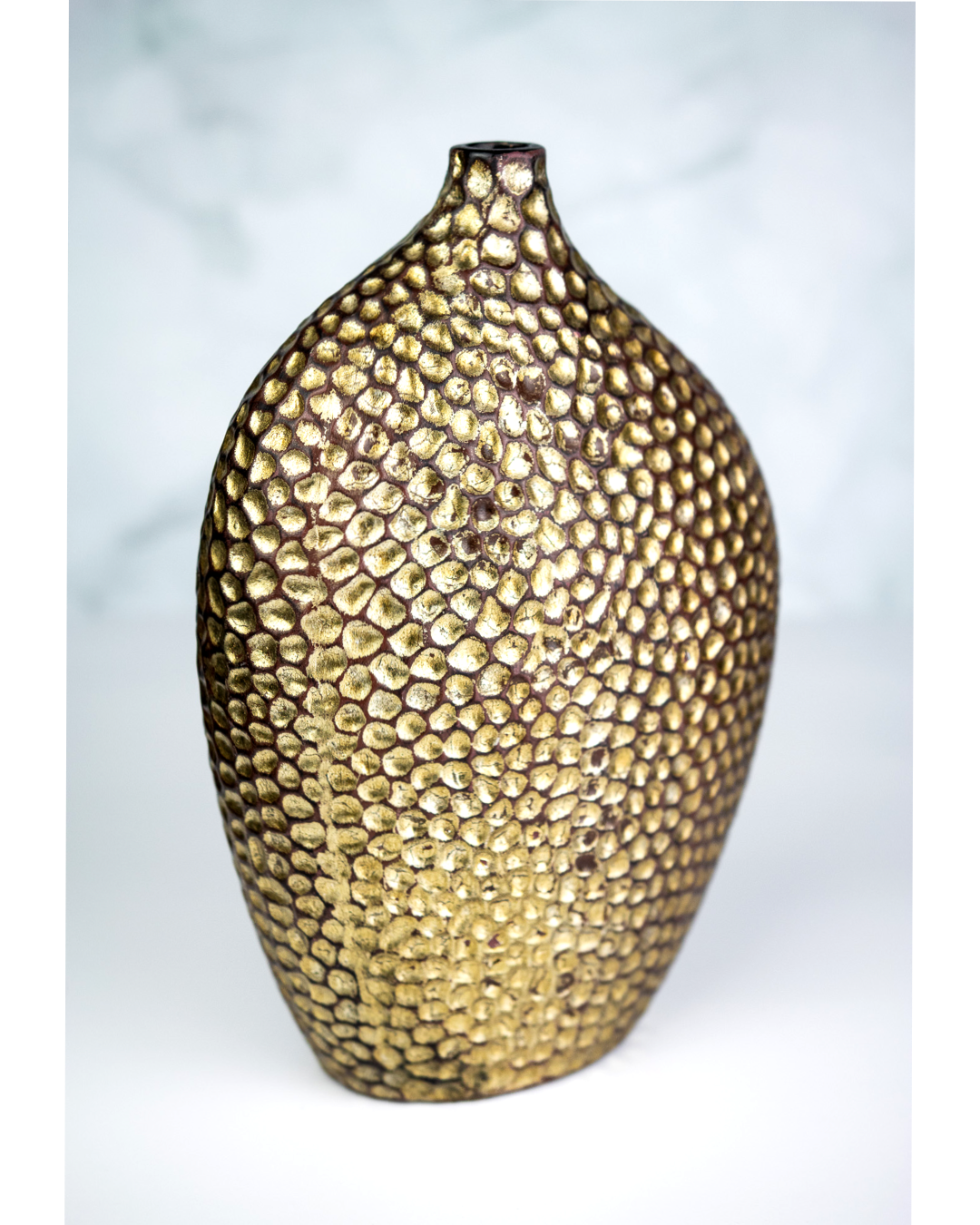 Hammered Gold Ceramic Vase