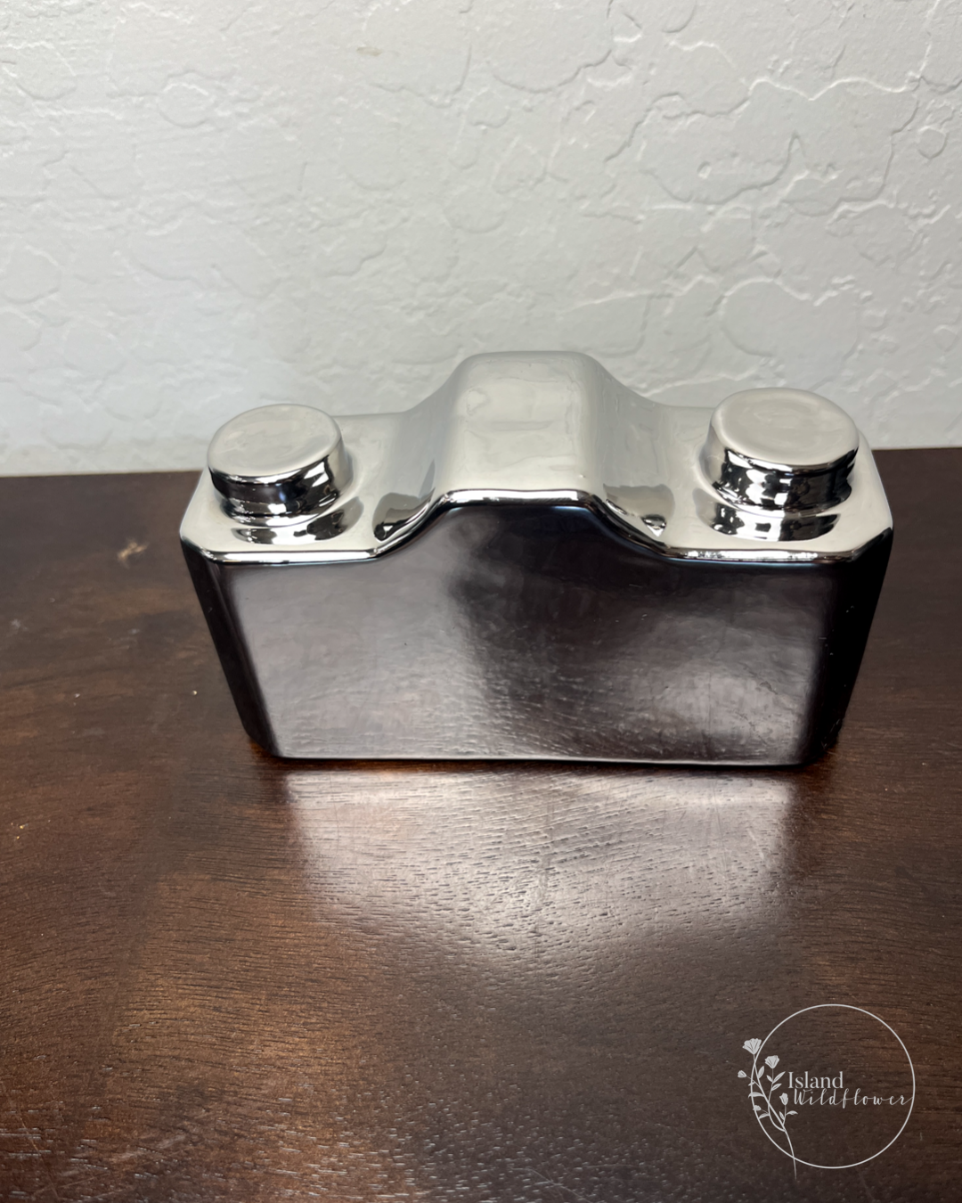 Silver Chrome Ceramic Camera Decor