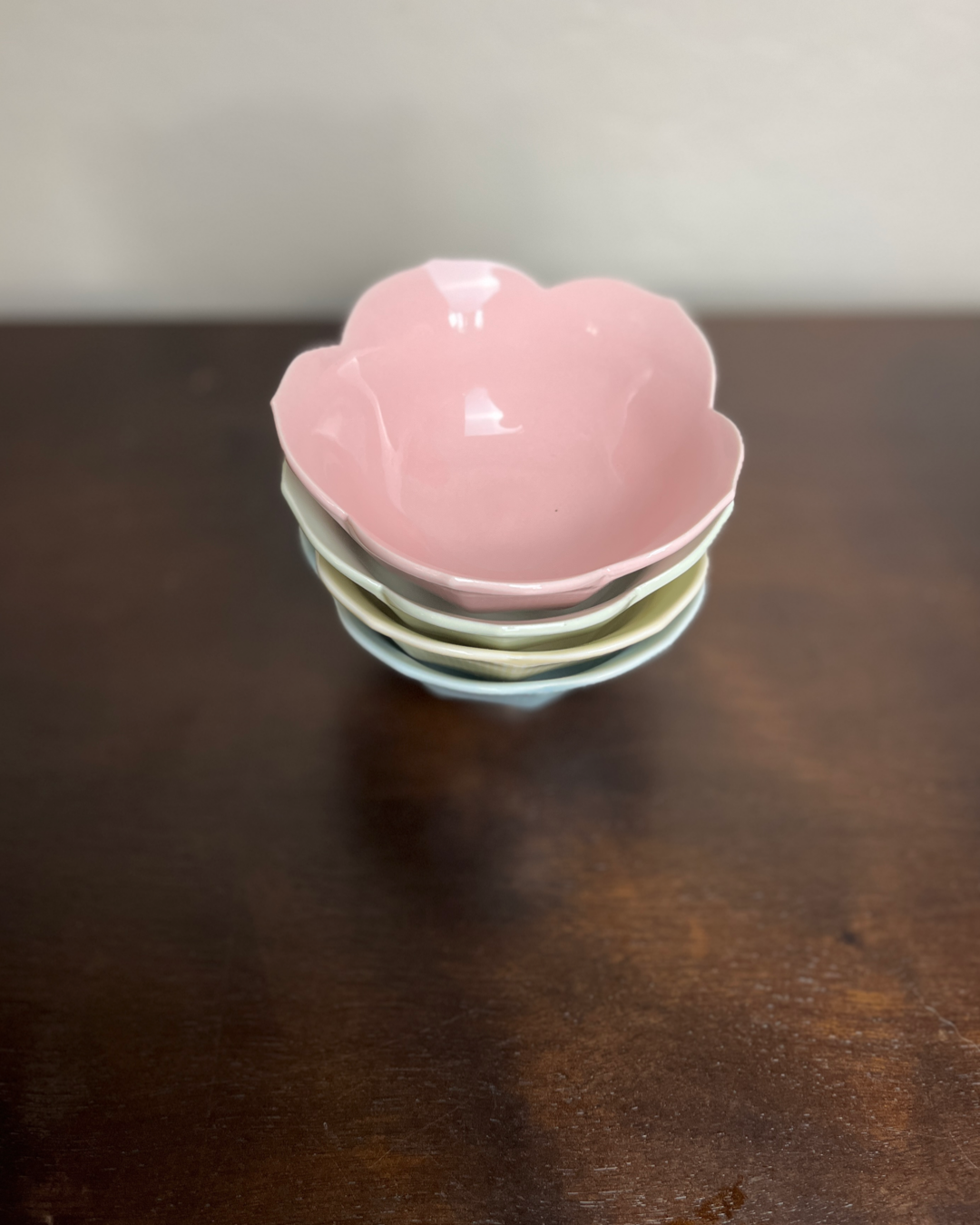 Pastel Ceramic Flower Bowls Set