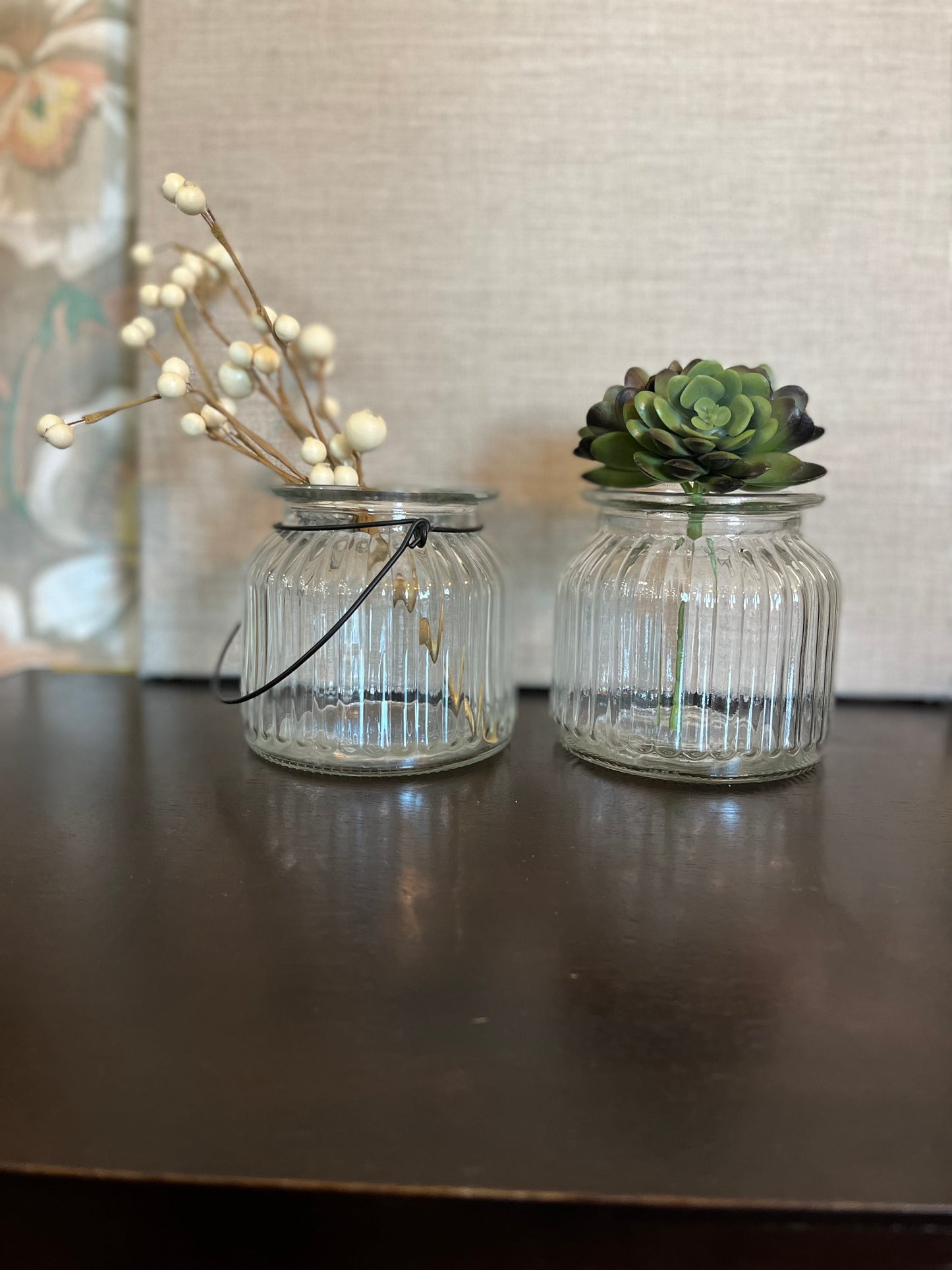 Small Ribbed Glass Vase