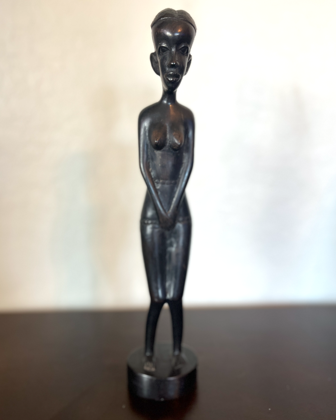 Vintage Hand Carved African Wooden Figures - Fertility Girl and Elder Man