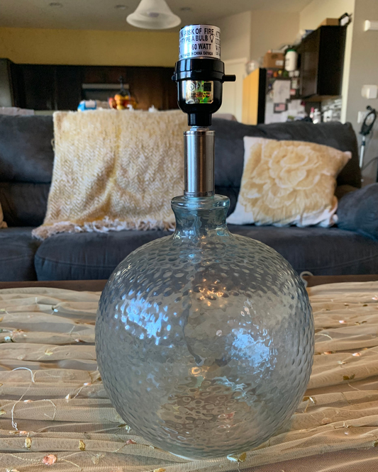 Hammered Texture Bubble Glass Table Lamp